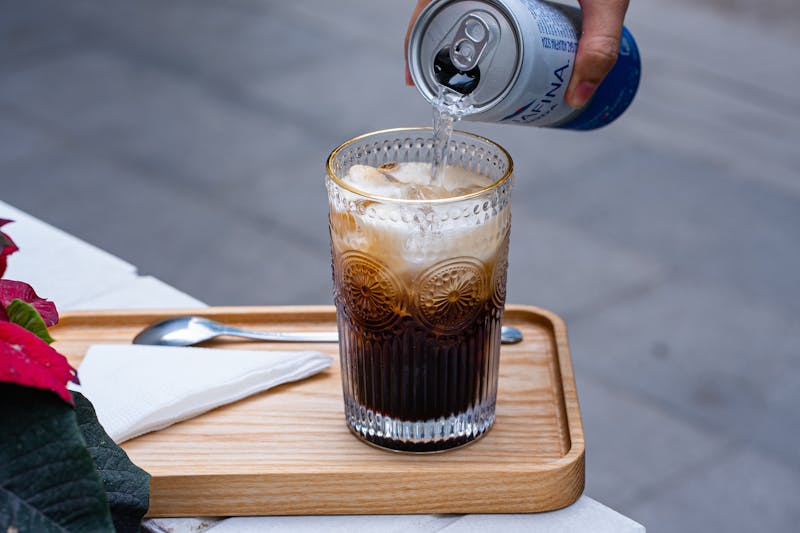 Italian soda with sparkling water and fruit syrup