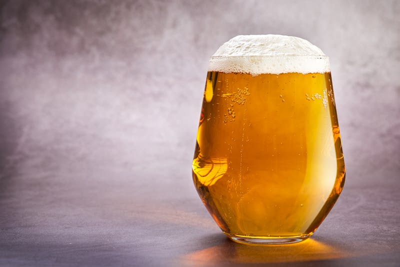 Chilled craft beer in frosted glass