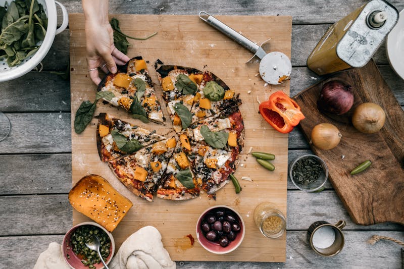 Four cheese pizza with mozzarella, gorgonzola, parmesan, and ricotta