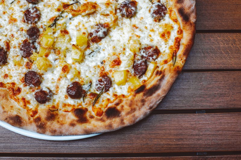 Gourmet truffle mushroom pizza with wild mushrooms and truffle oil